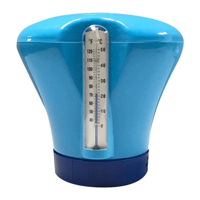 Blue Floating 2-in-1 Chlorinator and Thermometer