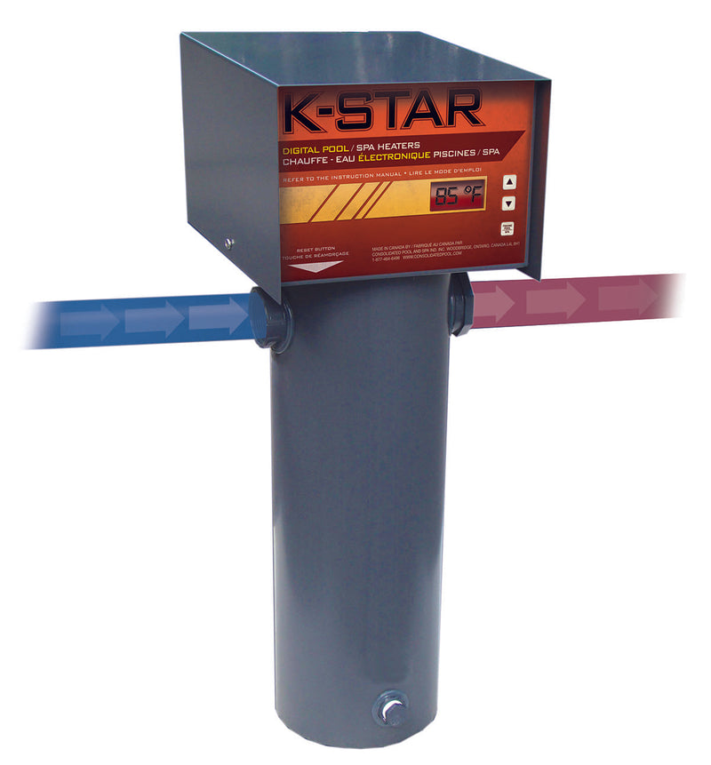 K-Star 10KW Digital Titanium Salt Water Friendly Electric Pool/Spa Heater (65,000 L)