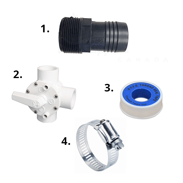 Standard 1.5 Inch Heater Bypass Kit with Barb Connections